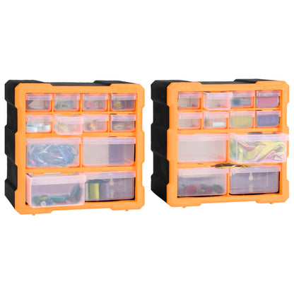 Mobili Contenitori con 12 Cassetti 2 pz 26,5x16x26 cm | homemem39