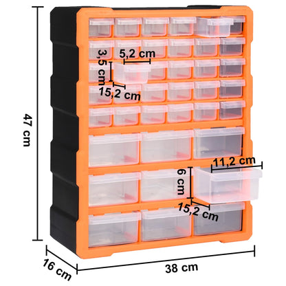 Mobile Contenitore con 39 Cassetti 38x16x47 cm | homemem39