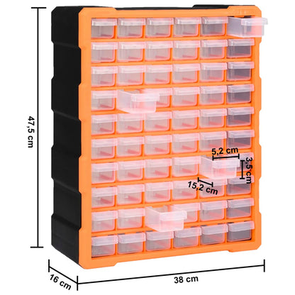 Mobile Contenitore con 60 Cassetti 38x16x47,5 cm | homemem39