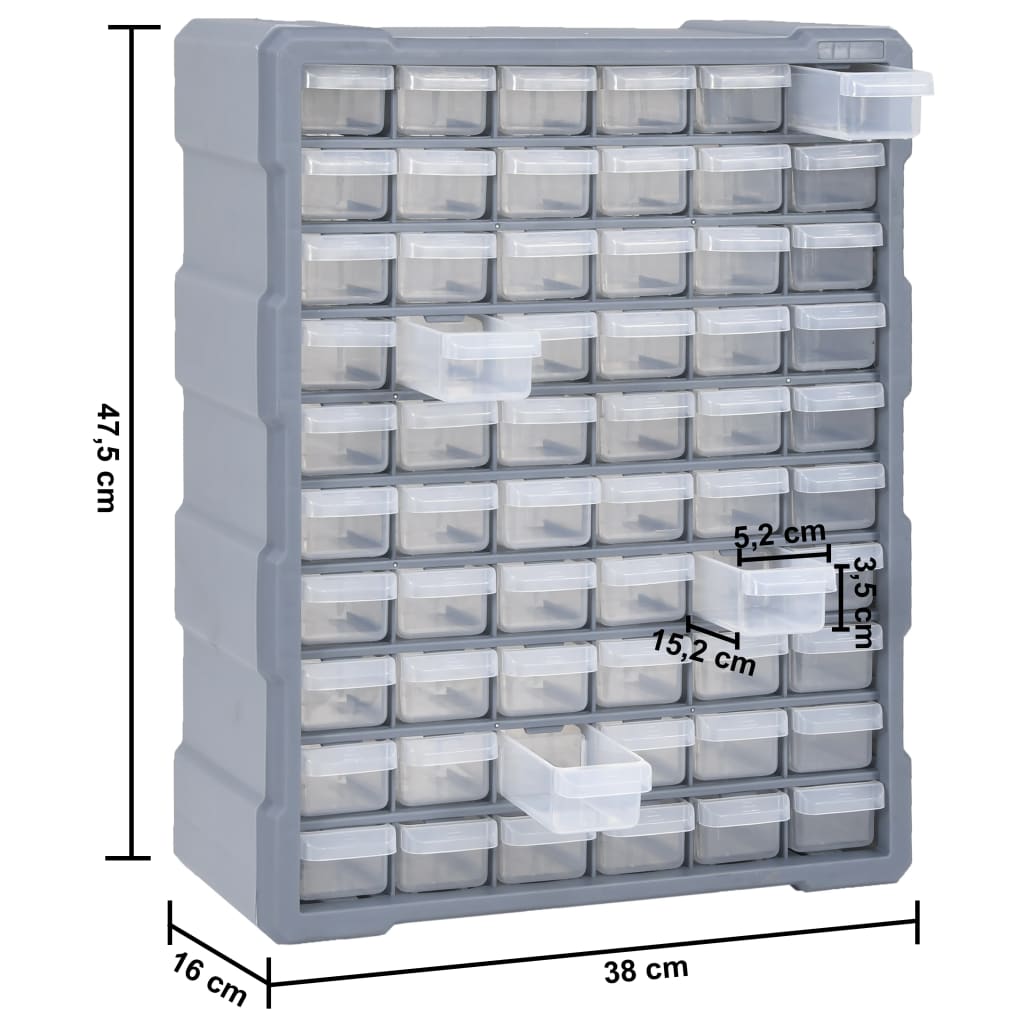 Mobile Contenitore con 60 Cassetti 38x16x47,5 cm | homemem39