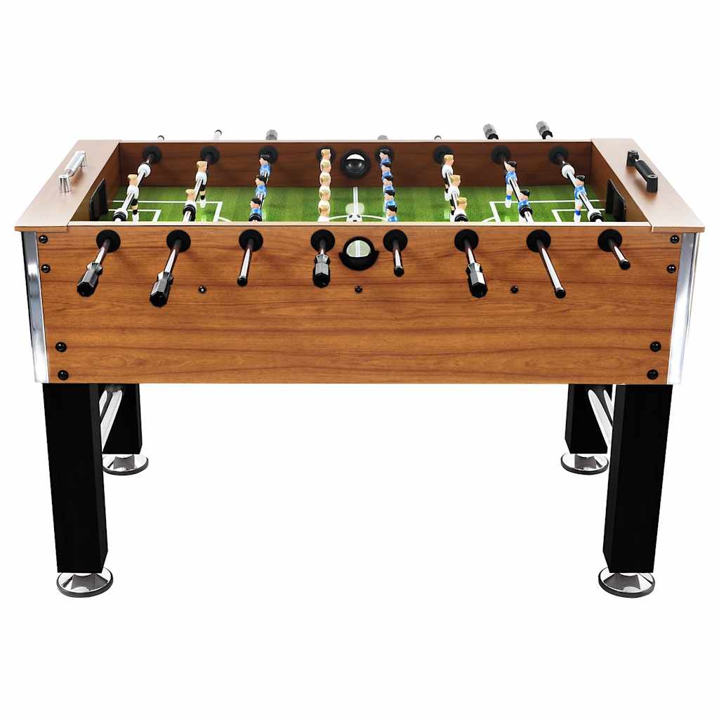 Tavolo Calcio Balilla Acciaio 140x74,5x87,5cm Marroncino e Nero - homemem39
