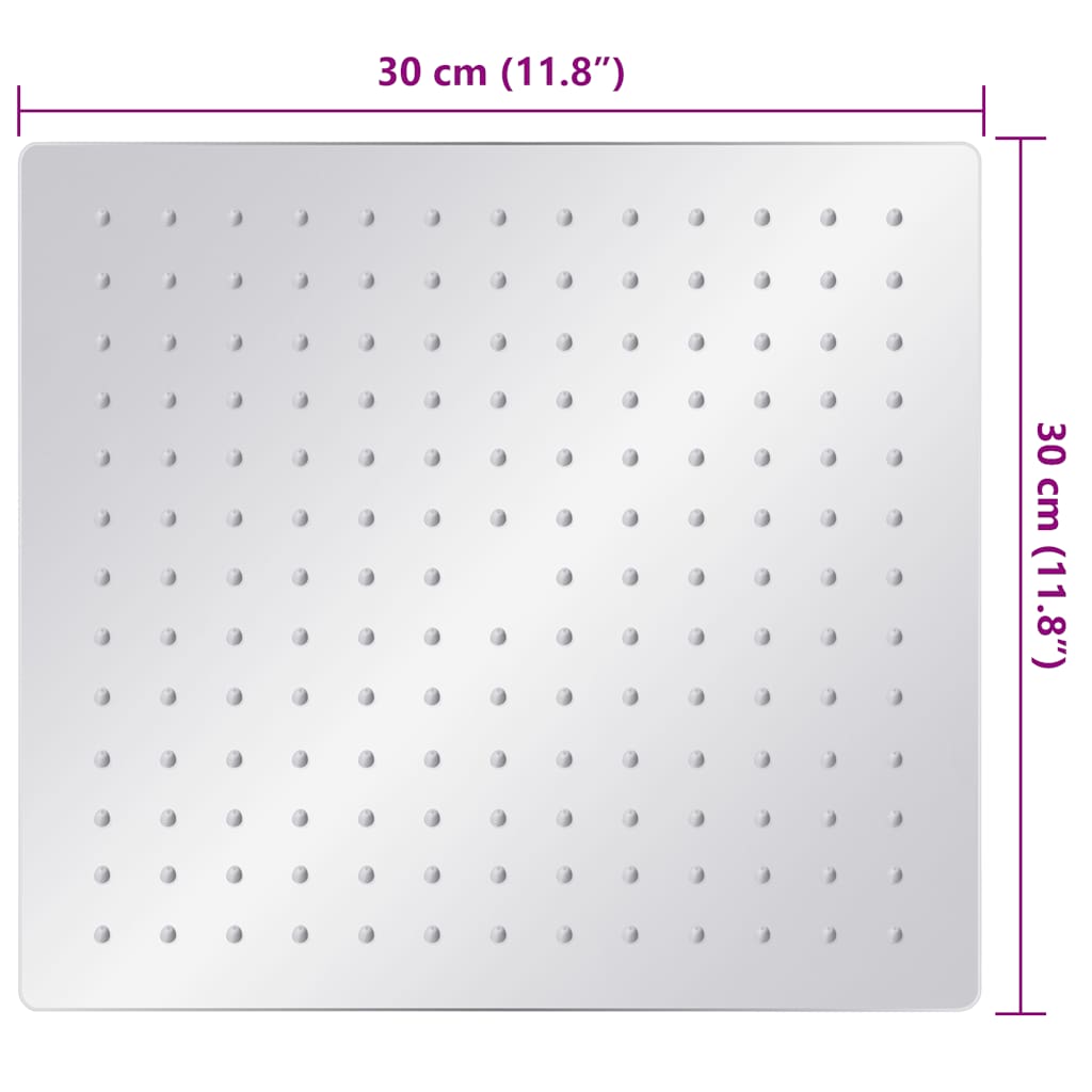 Testa Doccia a Pioggia in Acciaio Inox 304 30x30cm Quadrata - homemem39