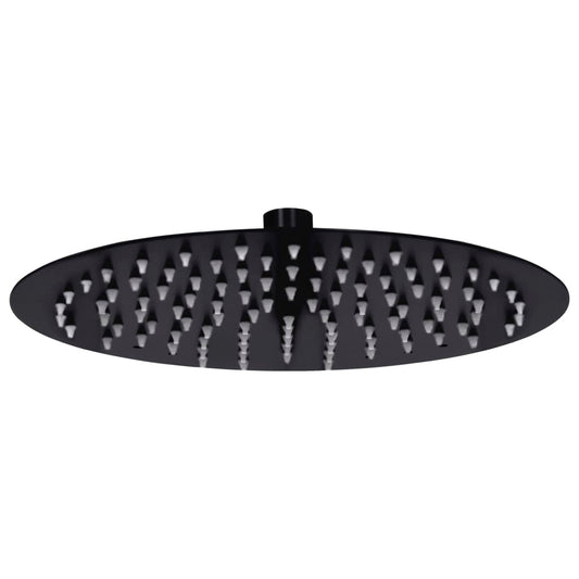 Stainless Steel Rain Shower Head 25 cm Round Black