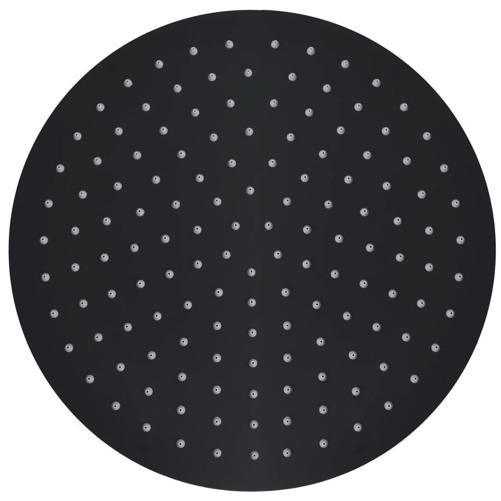 Testa Doccia a Pioggia in Acciaio Inox 30 cm Rotonda Nera - homemem39