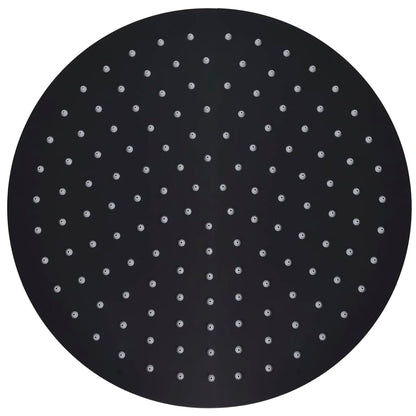 Testa Doccia a Pioggia in Acciaio Inox 30 cm Rotonda Nera - homemem39