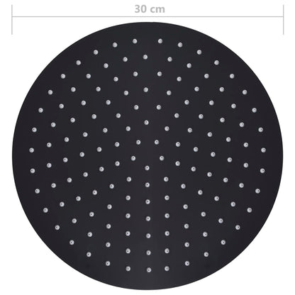 Testa Doccia a Pioggia in Acciaio Inox 30 cm Rotonda Nera - homemem39