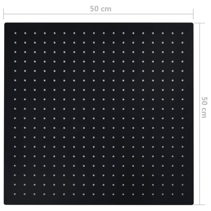 Testa Doccia a Pioggia in Acciaio Inox 50x50 cm Quadrata Nera