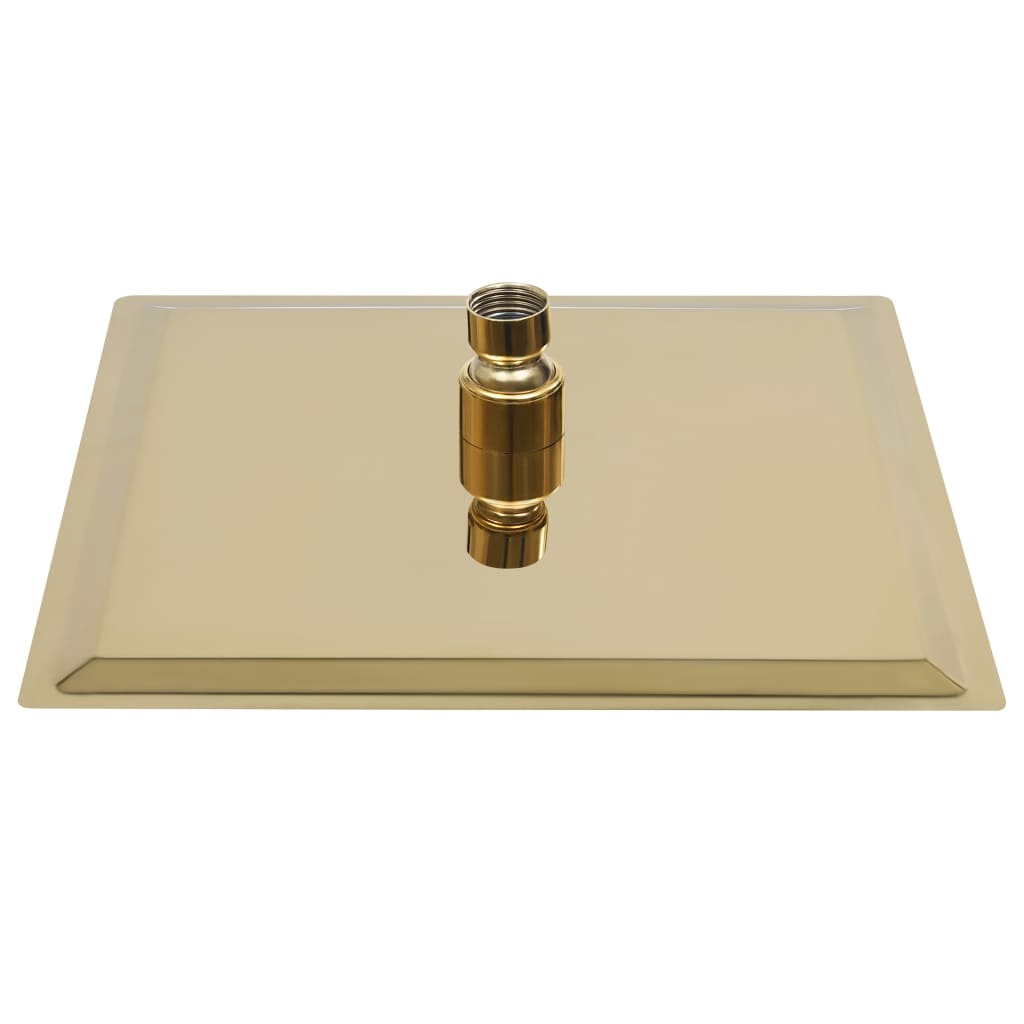 Testa Doccia a Pioggia in Acciaio Inox 20x20cm Quadrata Oro