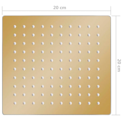 Testa Doccia a Pioggia in Acciaio Inox 20x20cm Quadrata Oro