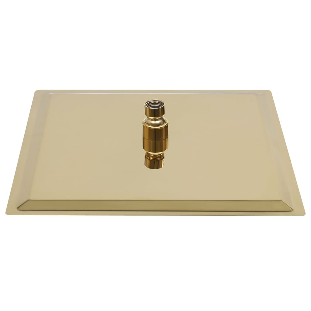 Testa Doccia a Pioggia in Acciaio Inox 25x25 cm Quadrata Oro