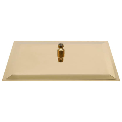 Testa Doccia a Pioggia in Acciaio Inox 50x50 cm Quadrata Oro