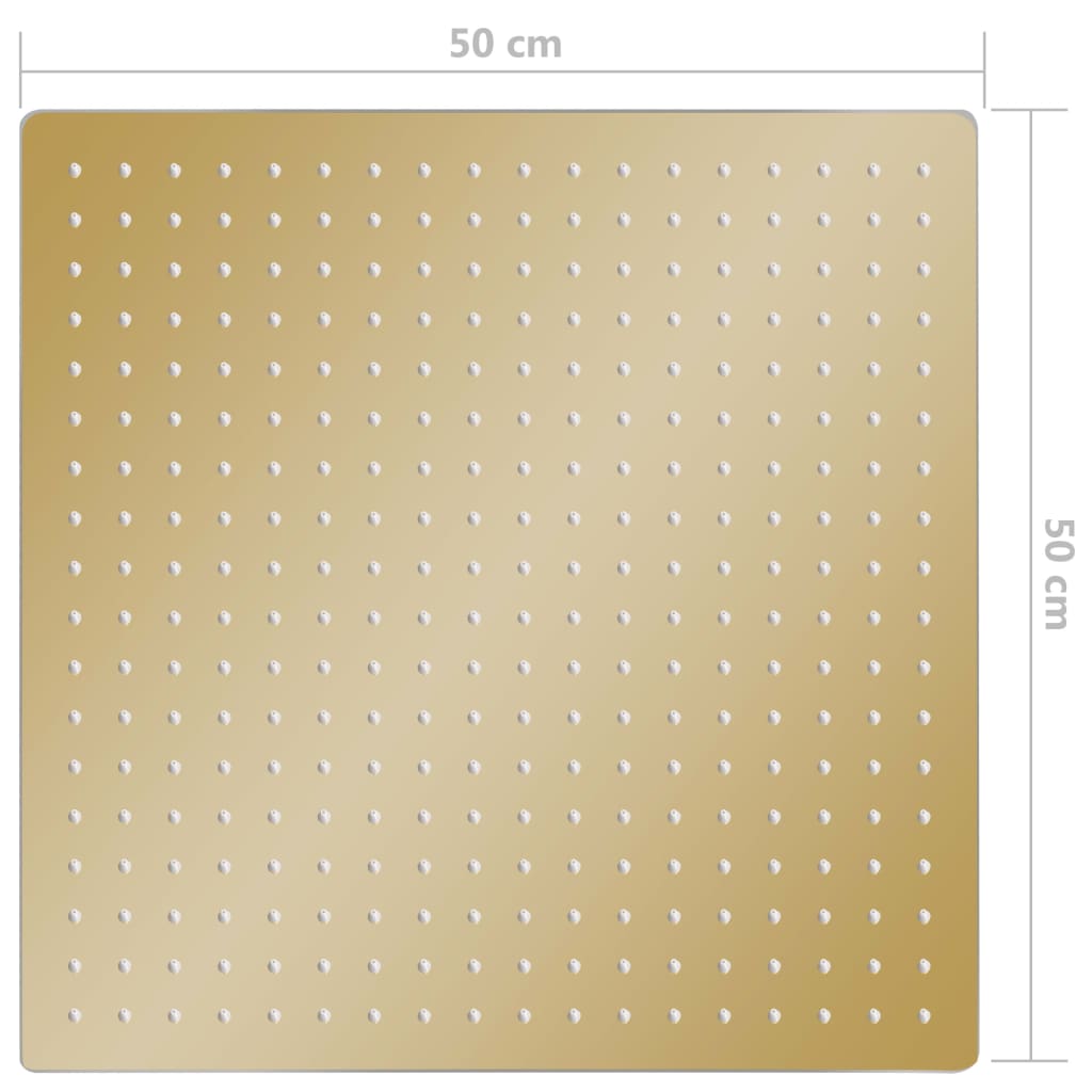 Testa Doccia a Pioggia in Acciaio Inox 50x50 cm Quadrata Oro