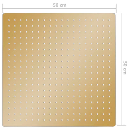 Testa Doccia a Pioggia in Acciaio Inox 50x50 cm Quadrata Oro