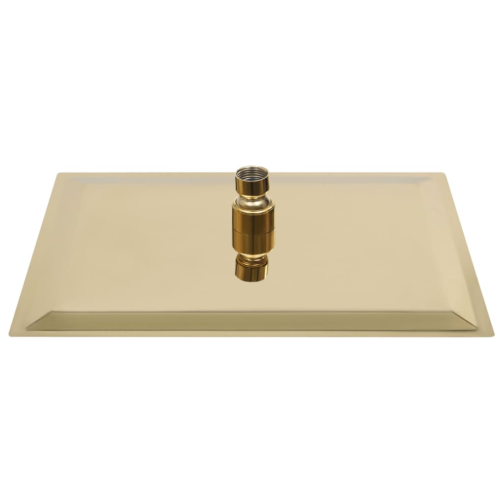 Testa Doccia a Pioggia in Acciaio Inox 30x20cm Rettangolare Oro