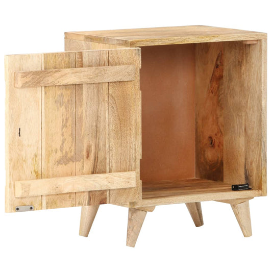 Comodino Intagliato 40x30x50 cm in Legno Massello di Mango - homemem39