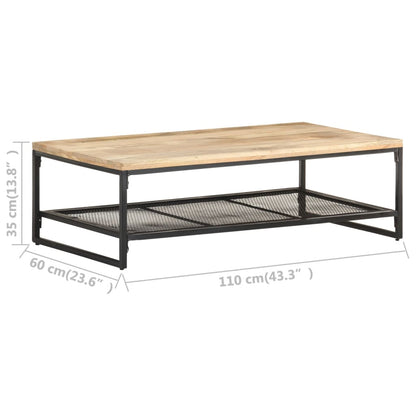 Tavolino da Salotto 110x60x35 cm in Legno Massello di Mango | homemem39