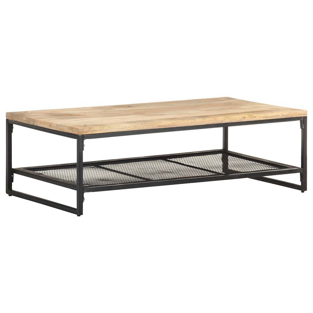 Tavolino da Salotto 110x60x35 cm in Legno Massello di Mango
