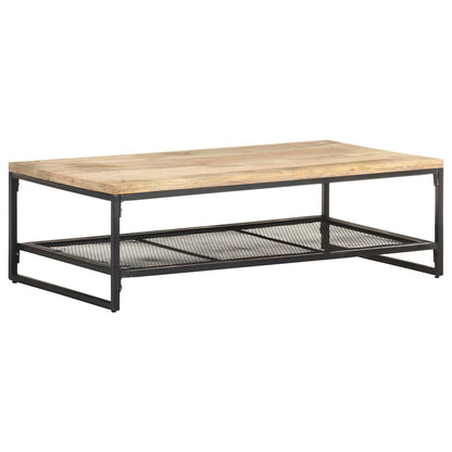 Tavolino da Salotto 110x60x35 cm in Legno Massello di Mango