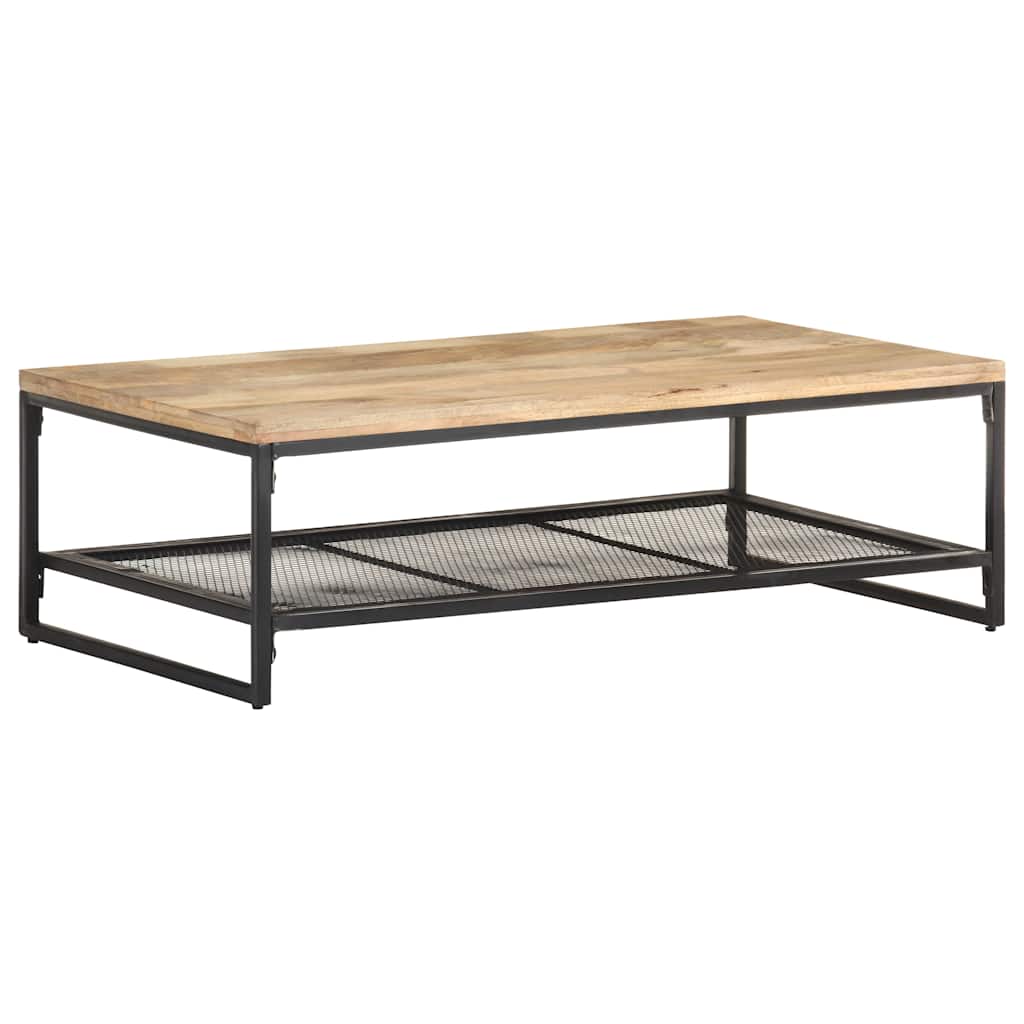 Tavolino da Salotto 110x60x35 cm in Legno Massello di Mango