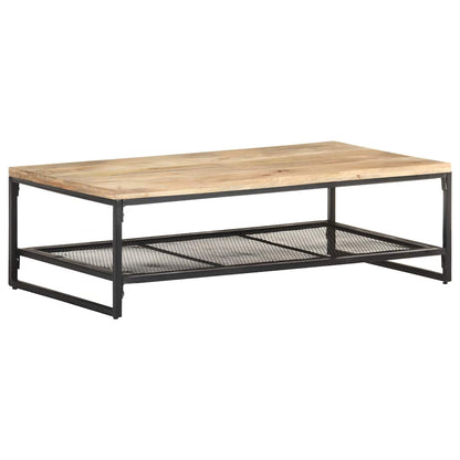 Tavolino da Salotto 110x60x35 cm in Legno Massello di Mango