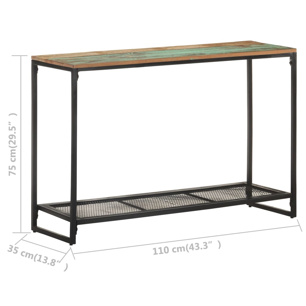 Tavolo Consolle 110x35x75 cm in Legno Massello di Recupero | homemem39