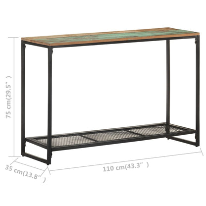 Tavolo Consolle 110x35x75 cm in Legno Massello di Recupero | homemem39
