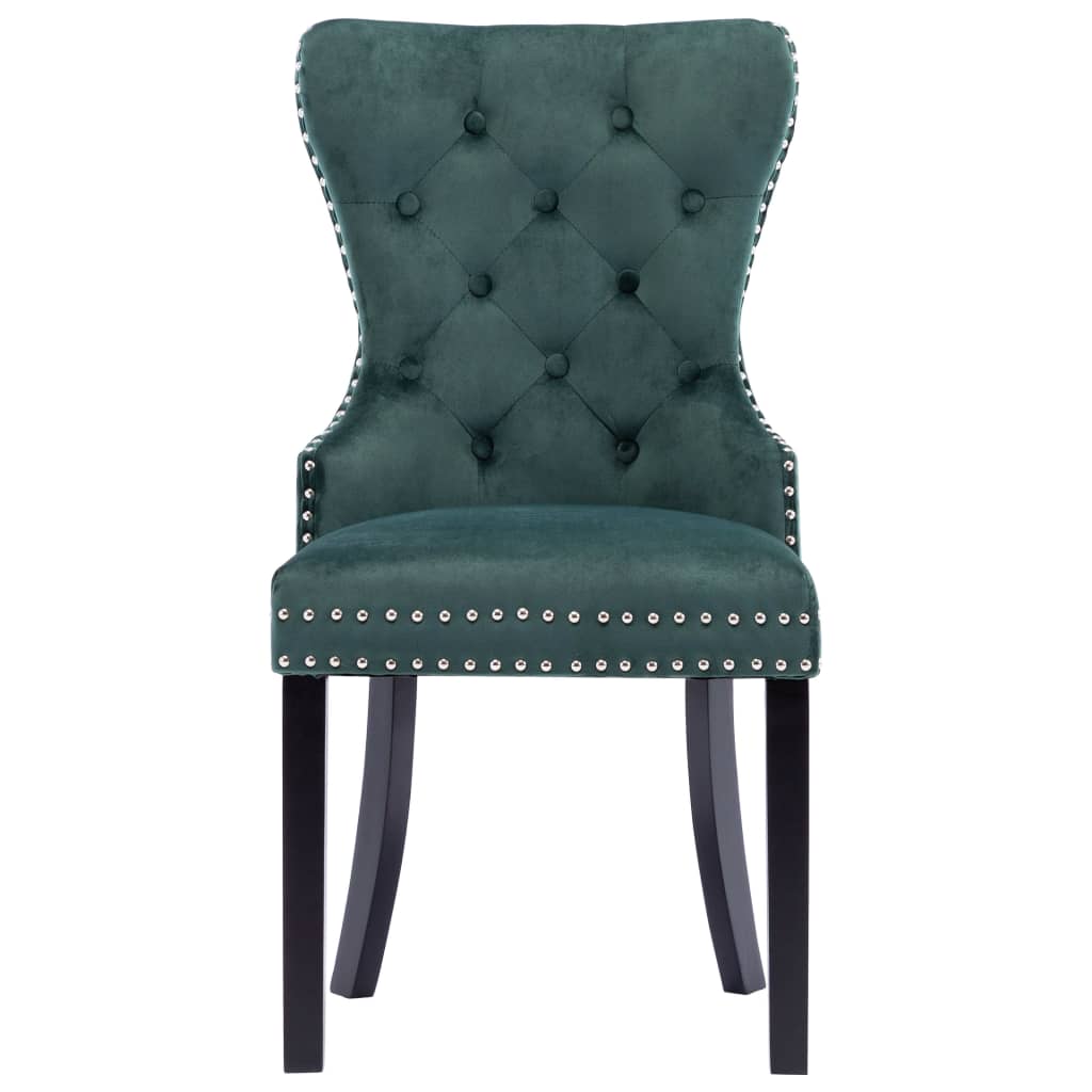 Dining Chairs 6 pcs Dark Green Velvet