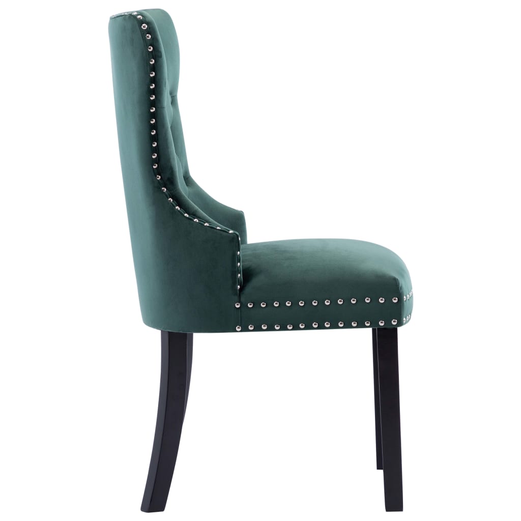 Dining Chairs 6 pcs Dark Green Velvet