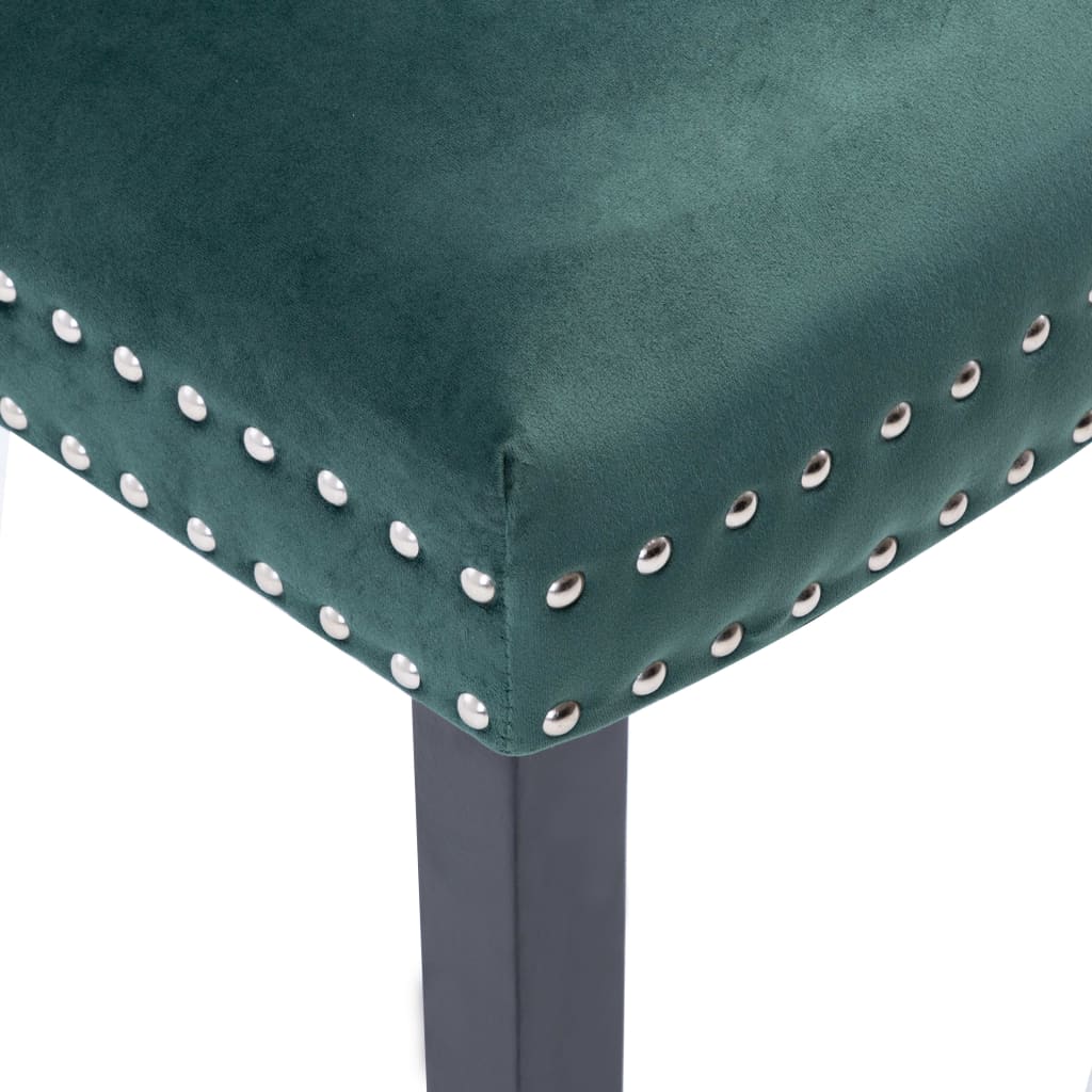 Dining Chairs 6 pcs Dark Green Velvet