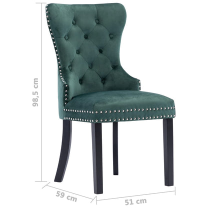 Dining Chairs 6 pcs Dark Green Velvet