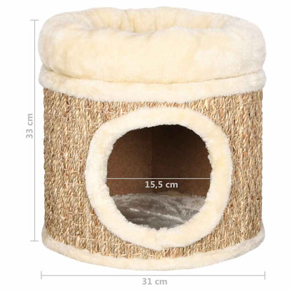 Cuccia per Gatti con Cuscino Lusso 33 cm in Giunco | homemem39