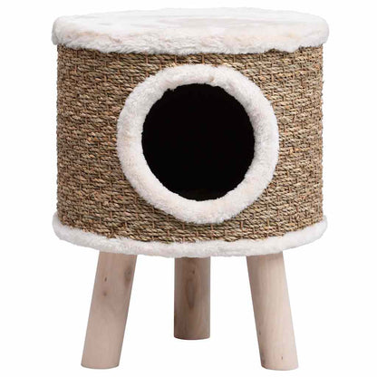 Cuccia per Gatti con Gambe in Legno 41 cm in Giunco | homemem39