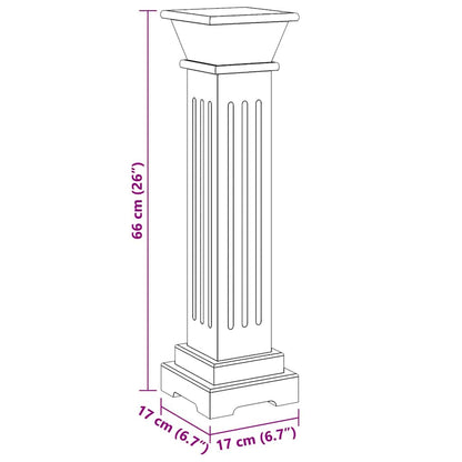 Piedistallo per Piante Quadrato Classico Legno 17x17x66 cm MDF