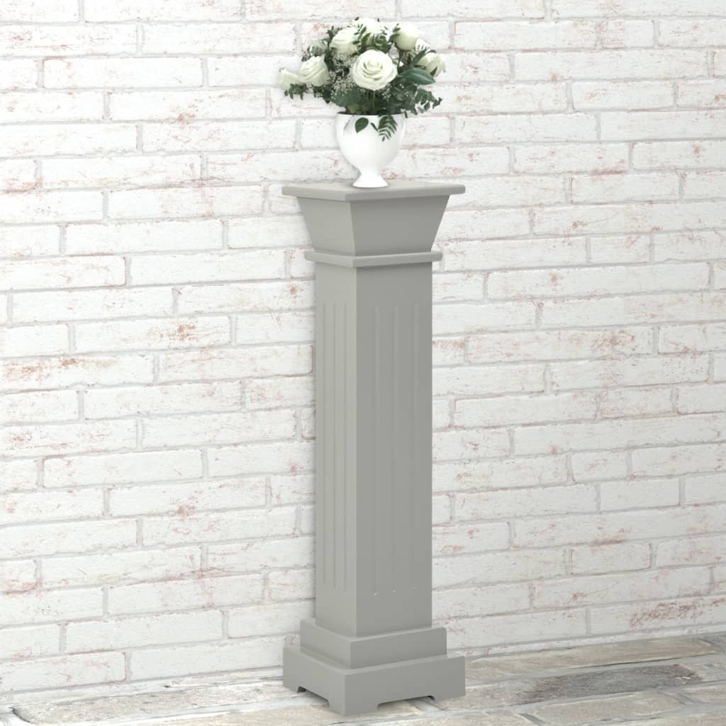 Piedistallo per Piante Quadrato Classico Grigio 17x17x66 cm MDF - homemem39