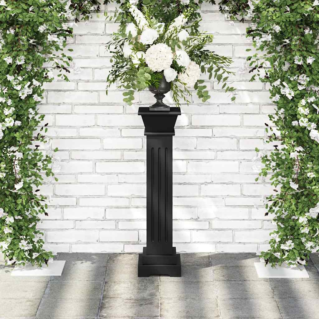Piedistallo per Piante Quadrato Classico Nero 17x17x66 cm MDF | homemem39