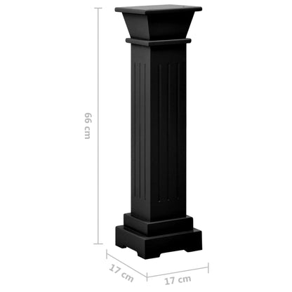 Piedistallo per Piante Quadrato Classico Nero 17x17x66 cm MDF - homemem39