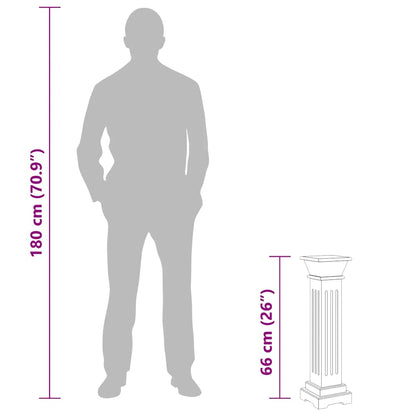 Piedistallo per Piante Quadrato Classico Nero 17x17x66 cm MDF - homemem39