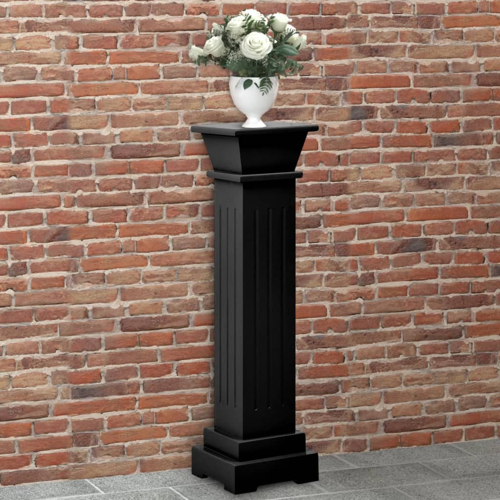 Piedistallo per Piante Quadrato Classico Nero 17x17x66 cm MDF - homemem39
