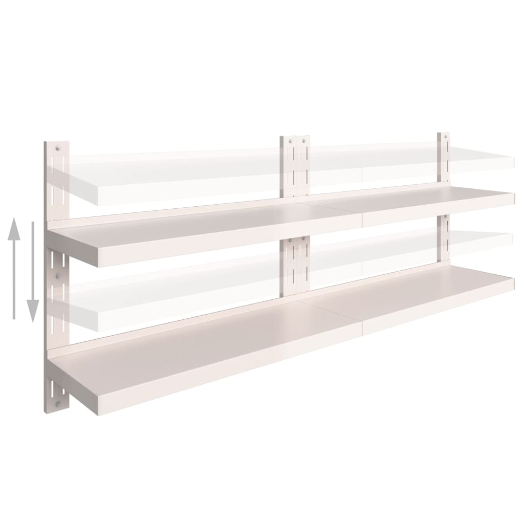 Mensole Galleggianti a 2 Livelli 2 pz in Acciaio Inox 200x30 cm | homemem39