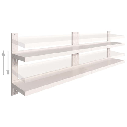 Mensole Galleggianti a 2 Livelli 2 pz in Acciaio Inox 240x30 cm | homemem39