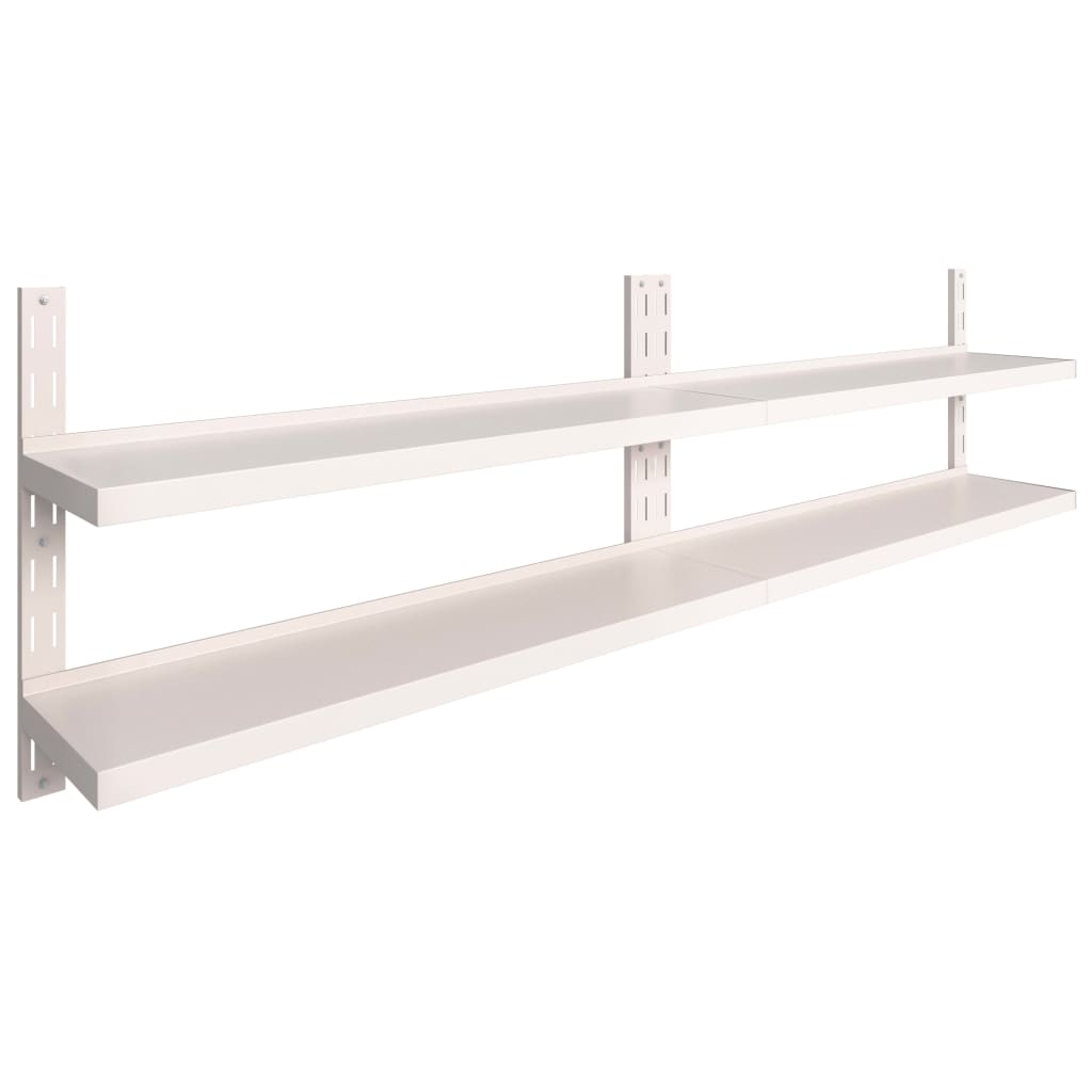 Mensole Galleggianti a 2 Livelli 2 pz in Acciaio Inox 300x30 cm | homemem39