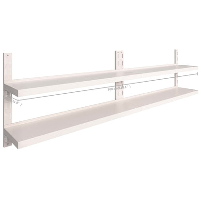 Mensole Galleggianti a 2 Livelli 2 pz in Acciaio Inox 300x30 cm | homemem39