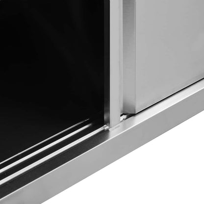 Tavoli da Lavoro Ante Scorrevoli 2 pz 200x50x(95-97) cm Acciaio | homemem39