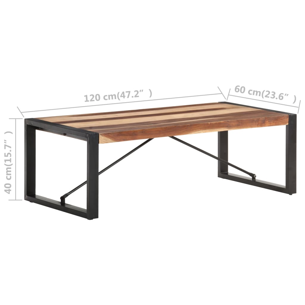Tavolino da Salotto 120x60x40cm in Legno Massello | homemem39