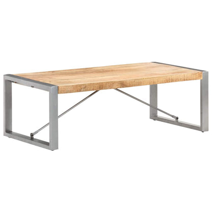 Tavolino da Salotto 120x60x40 cm in Legno di Mango Grezzo