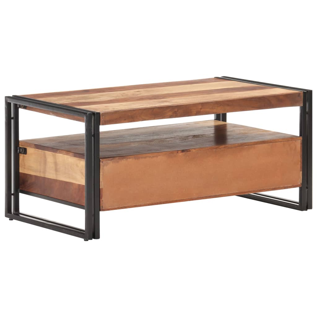 Tavolino da Salotto 100x55x45 cm in Legno Massello di Acacia | homemem39