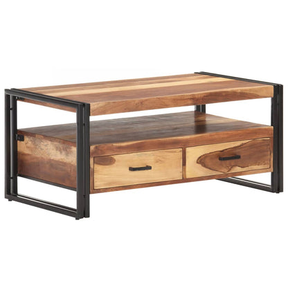 Tavolino da Salotto 100x55x45 cm in Legno Massello di Acacia | homemem39