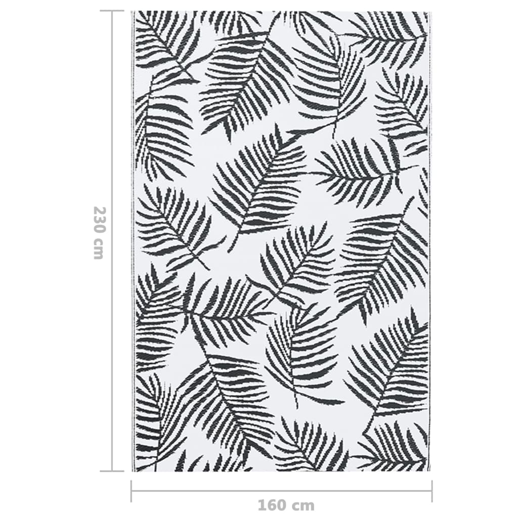 Tappeto da Esterni ARAKIL Bianco e Nero 160x230 cm in PP | homemem39