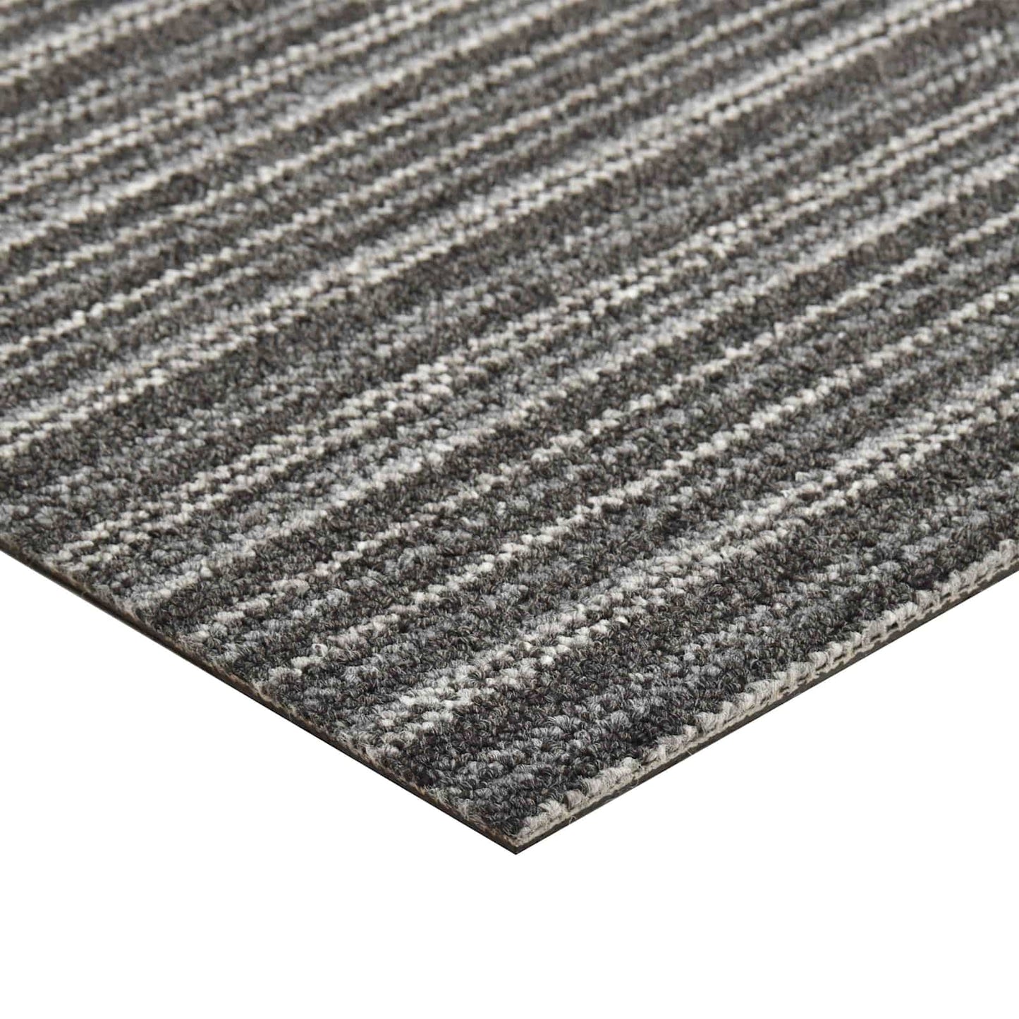 Tappeto 20 pcs Antracite Striato 50 x 50 cm 100% Polipropilene | homemem39