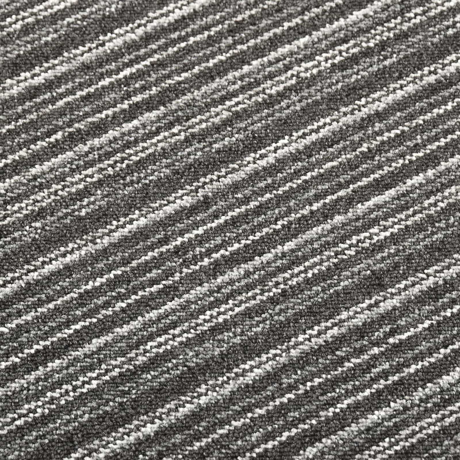 Tappeto 20 pcs Antracite Striato 50 x 50 cm 100% Polipropilene | homemem39